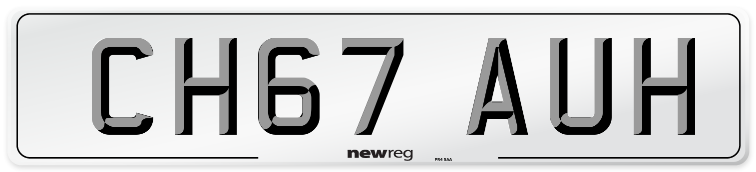 CH67 AUH Number Plate from New Reg